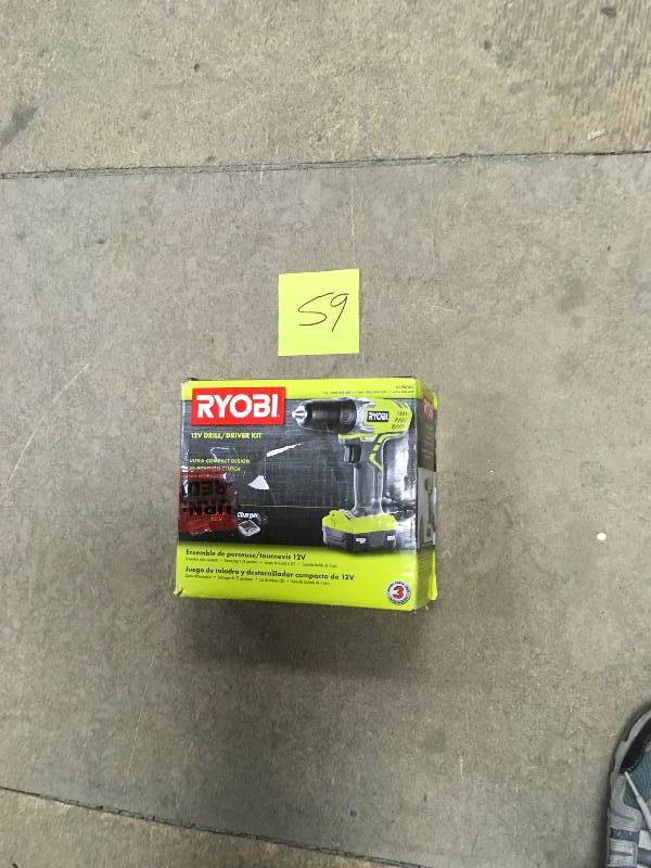 Ryobi 12-Volt Lithium-Ion 38in. Cordless DrillDriver Kit  open box in good working condition