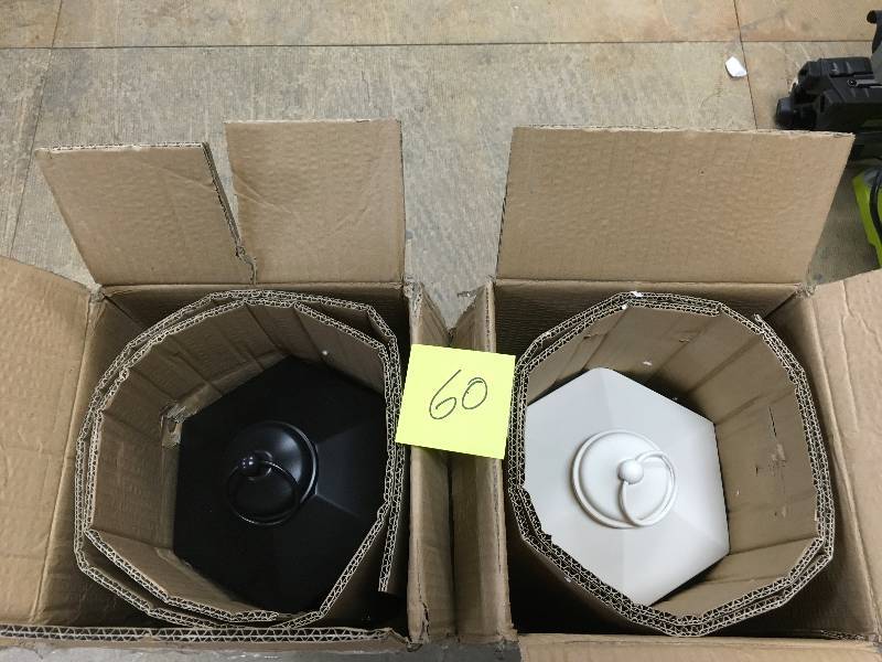 Luminara 19 in. Windsor Lanterns, Pedestal Mount and Flameless Candle, 1 Black, 1 White new