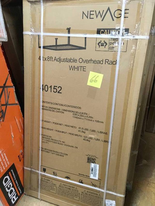 NewAge VersaRac Ceiling Storage Rack, White new
