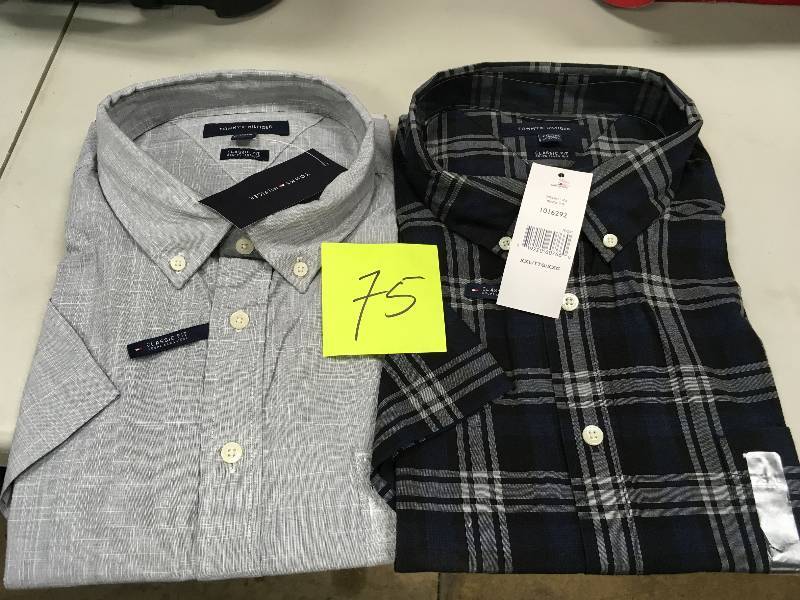 Tommy Hilfger Mens Classic Fit Short Sleeve Shirt- XXL- Lot of 2 new