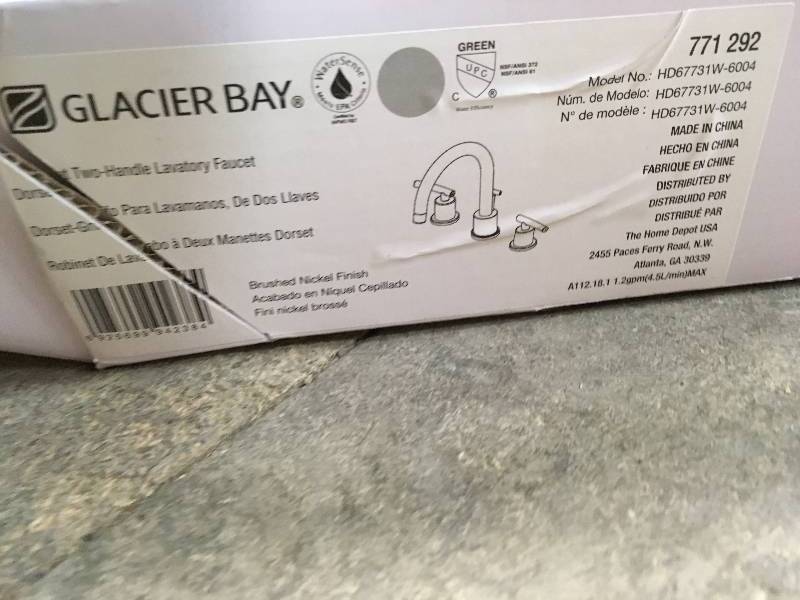 Glacier Bay Dorset Two-Handle Lavatory Faucet, Brushed Nickel Finish  open box not used