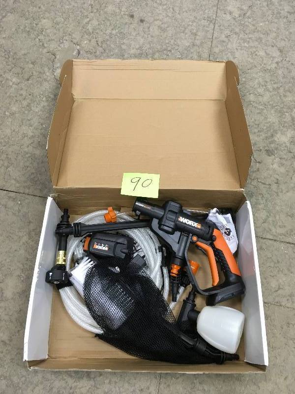 Worx 320 PSI 20-Volt HydroShot 0.5 GPM Portable Power Cleaner Bundle  open box in like new condition