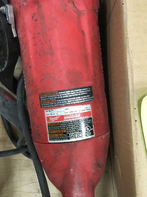 Milwaukee 15Amp. 79 in. Large Angle Grinder with Trigger Lock-On Switch used in good working condition