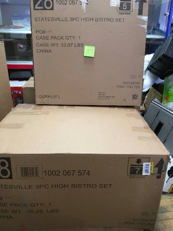 Hampton Bay Statesville 3-Piece Steel Outdoor Bistro Set not used