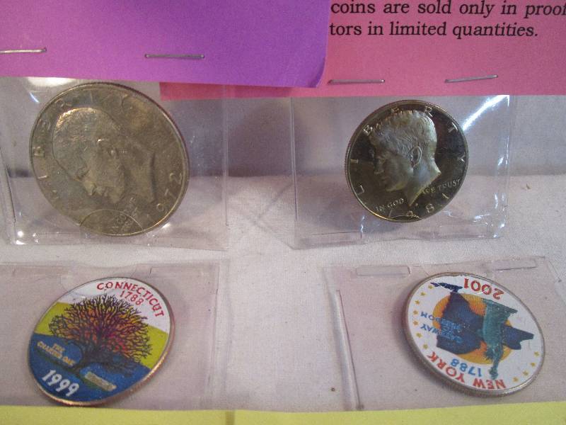 lot 6 image: 3-Halves and 1-Eisenhower Dollar