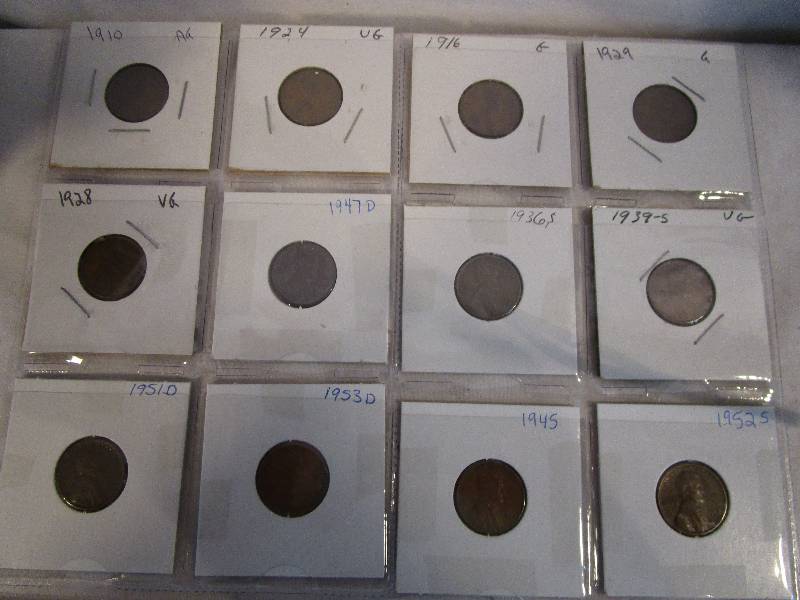 lot 8 image: 20 Wheat Cents