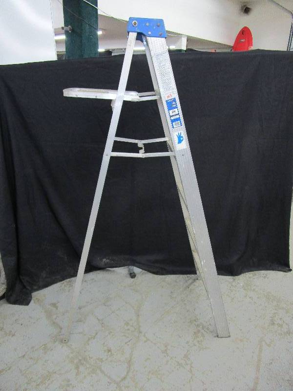 lot 103 image: Werner 6 Foot Folding Aluminum Ladder