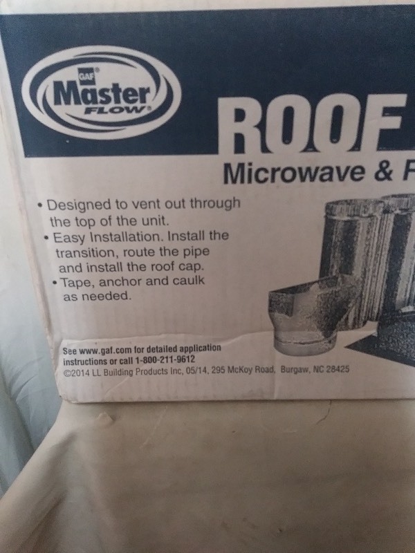Master Flow exhaustmicrowave hood range venting kit