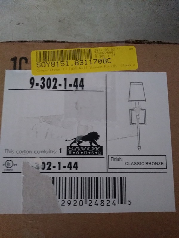 Savoy copperstown light wall sconce 9-302-1-44
