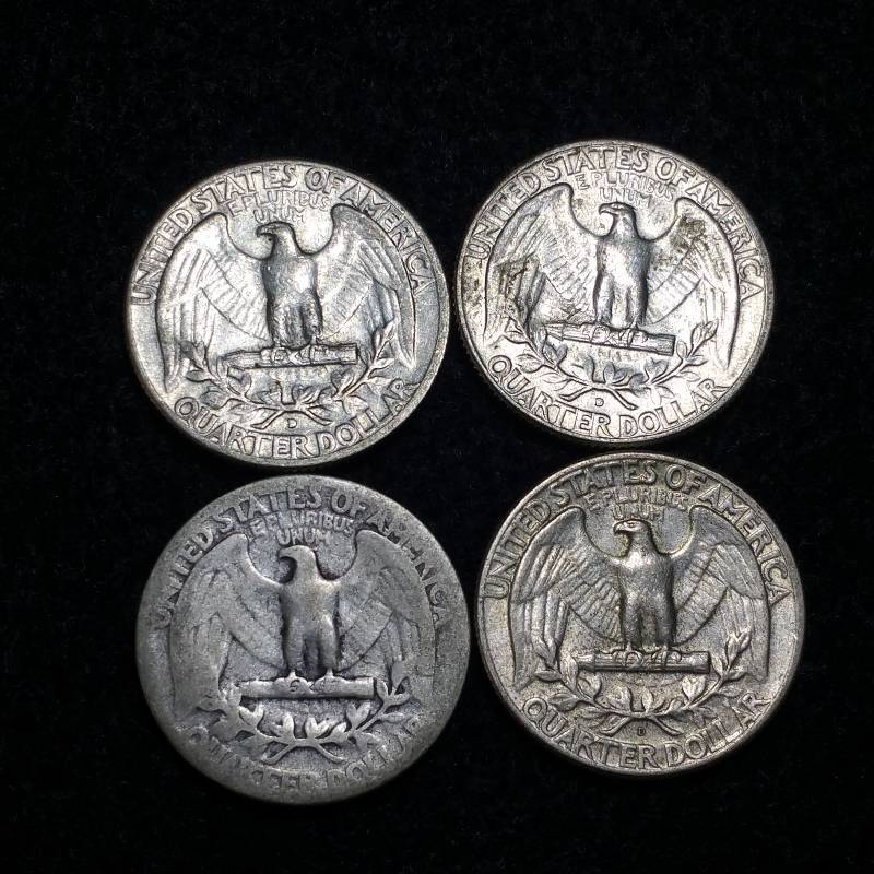 (4) Washington Silver Quarters