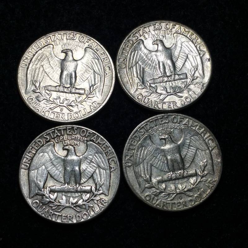 (4) Washington Silver Quarters