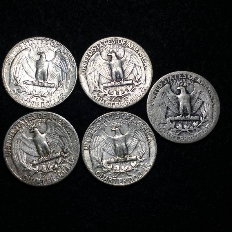 (5) Washington Silver Quarters