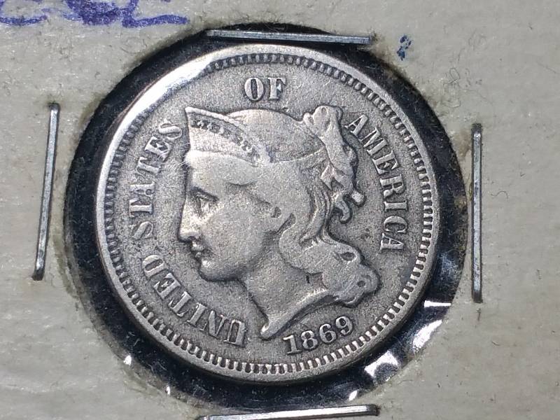 1869 Three Cent, 1899 Liberty V Nickel