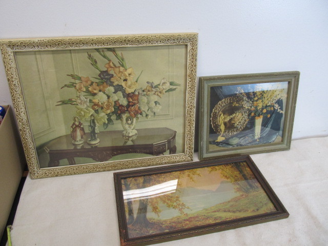 lot 17 image: 3 Vintage Nicely Framed Prints