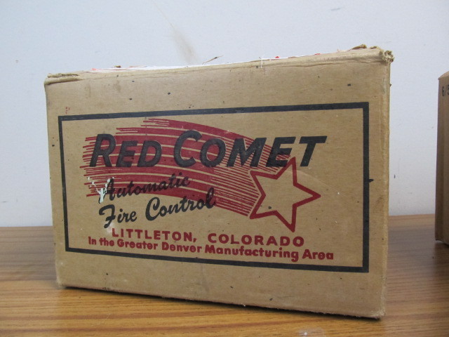 lot 21 image: NOS Vintage Red Comet Fire Grenades 