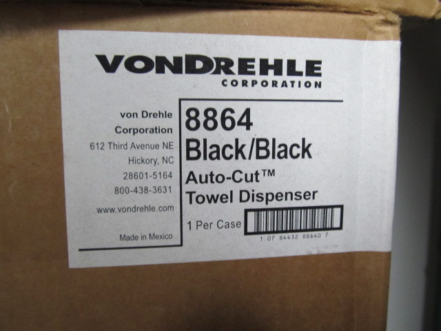 lot 48 image: Lot of 6 Brand New VONDREHLE Auto Cut Paper Towel Dispensers