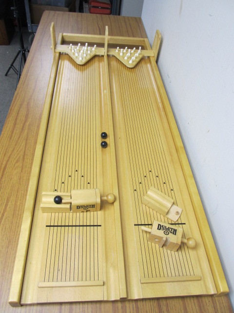 lot 55 image: Wooden Duluth Trading Co Bowling Game