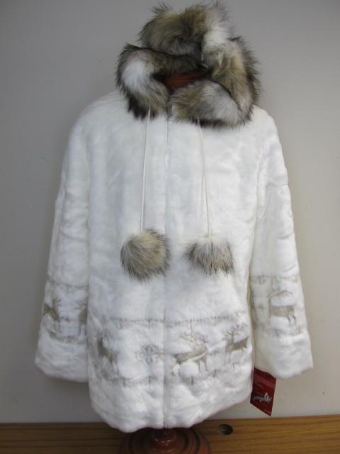 lot 56 image: NWT Ladies Faux Fur Jacket - Size XL
