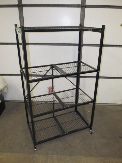 lot 90 image: Origami Folding Metal Rolling Rack