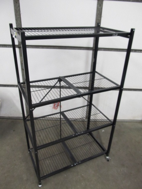lot 91 image: Origami Folding Metal Rolling Rack