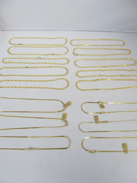 lot 111 image: Large Lot of MINT NEW Gold Clad Necklaces