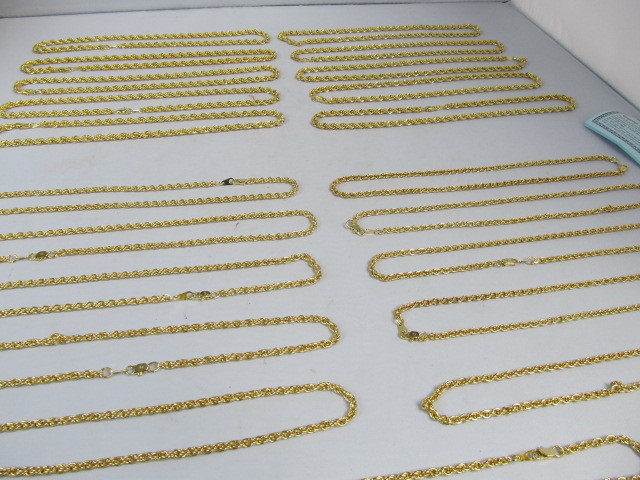 lot 112 image: Large Lot of MINT NEW Gold Clad Necklaces