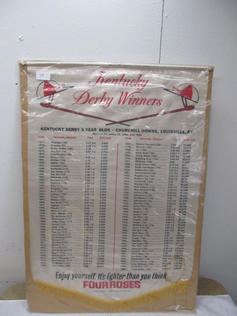 lot 31 image: 1967 Kentucky Derby Winner Banner