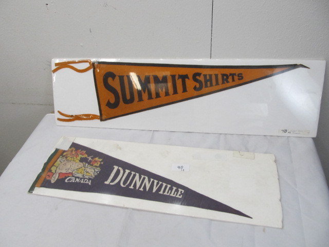 lot 40 image: Vintage Summit Shirts & Dunnville Canada Pennants