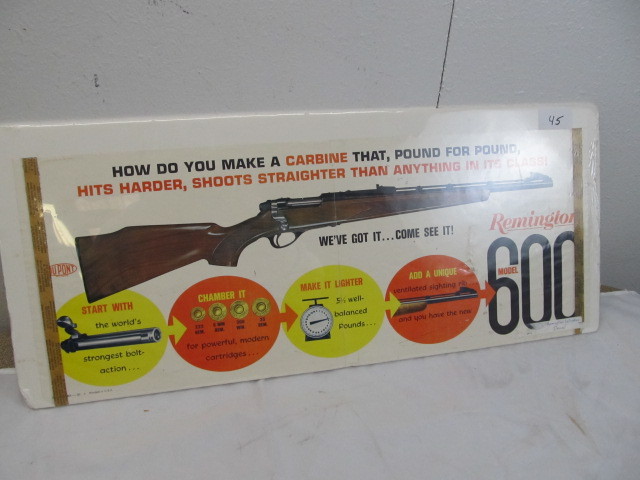 lot 45 image: Vintage Remington Model 600 Window Decal