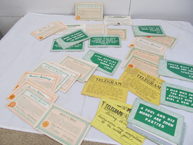 lot 65 image: Lot of Vintage Ephemera -Permits, Licenses, Telegrams, etc.