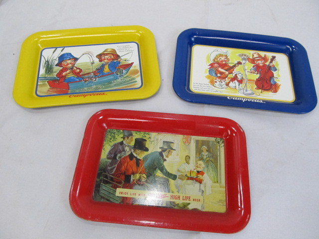 lot 84 image: Miller High Life & Cambells Soup Tip Trays