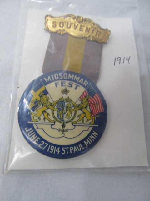 lot 133 image: 1914 St Paul, MN Midsommar Fest Pinback
