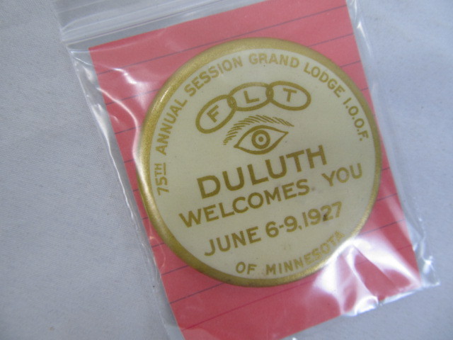 lot 134 image: Duluth 1927 FLT Pinback