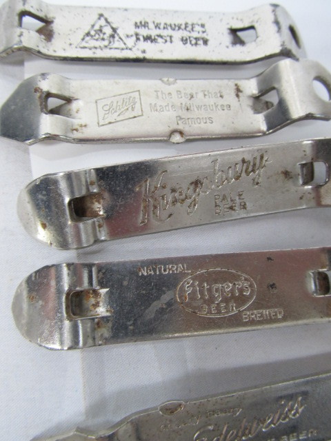 lot 162 image: Lot of Assorted Advertising Beer Bottle Openers -Schmidts, Edelweiss, Kingsbury, etc.