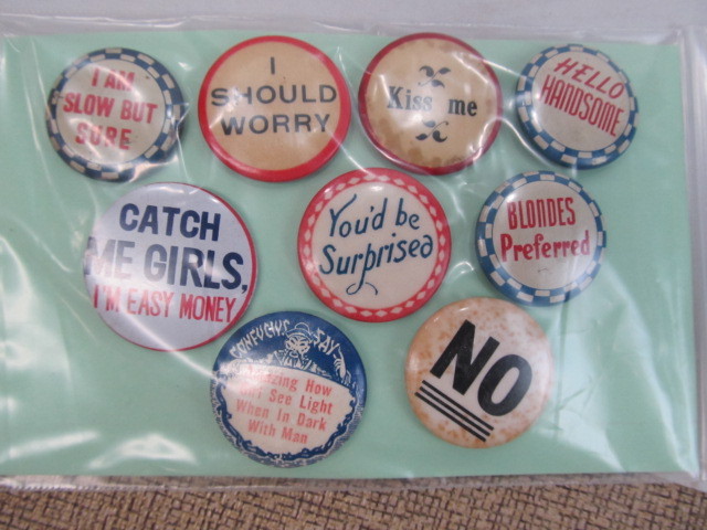 lot 183 image: Lot of Vintage Pinbacks w Smarty Pants Sayings #2