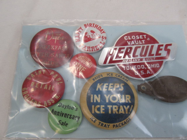 lot 187 image: Lot of Misc Vintage Advertising Pinbacks