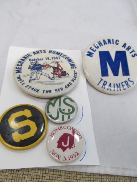 lot 191 image: Local High School Homecoming, etc. Pinbacks