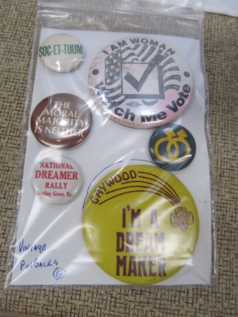 lot 197 image: Lot of Vintage Pinbacks -Female, Voter, Rally, etc