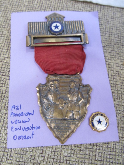 lot 212 image: 1931 American Legion Detroit Badge