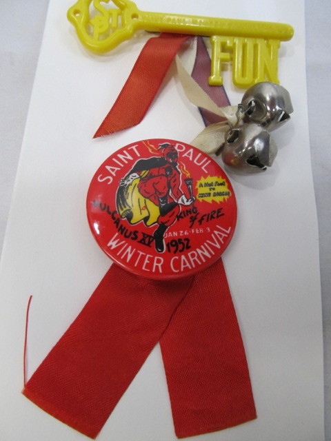 lot 217 image: 1947 & 1952 St Paul Winter Carnival Buttons