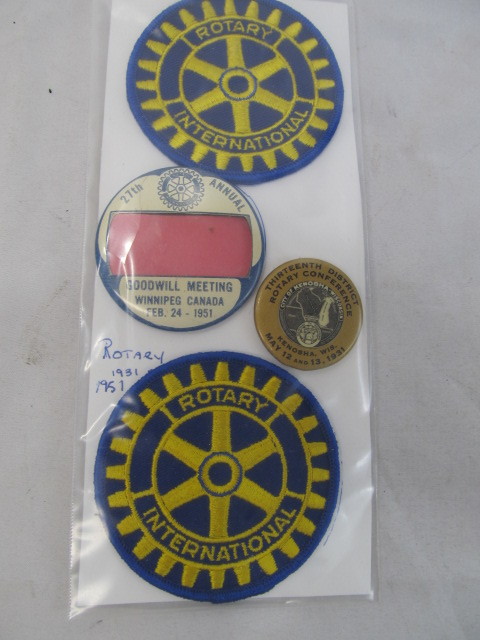 lot 224 image: 1931 & 1951 Rotary Patches, etc
