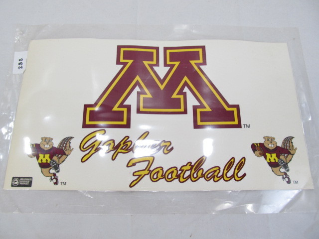 lot 288 image: 2 Minnesota GOPHER Window Decals