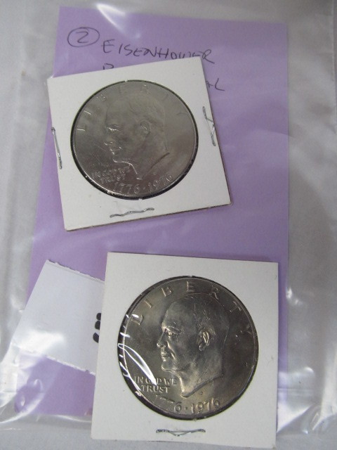 lot 313 image: Lot of 2 Bicentennials 1976 Silver Dollars
