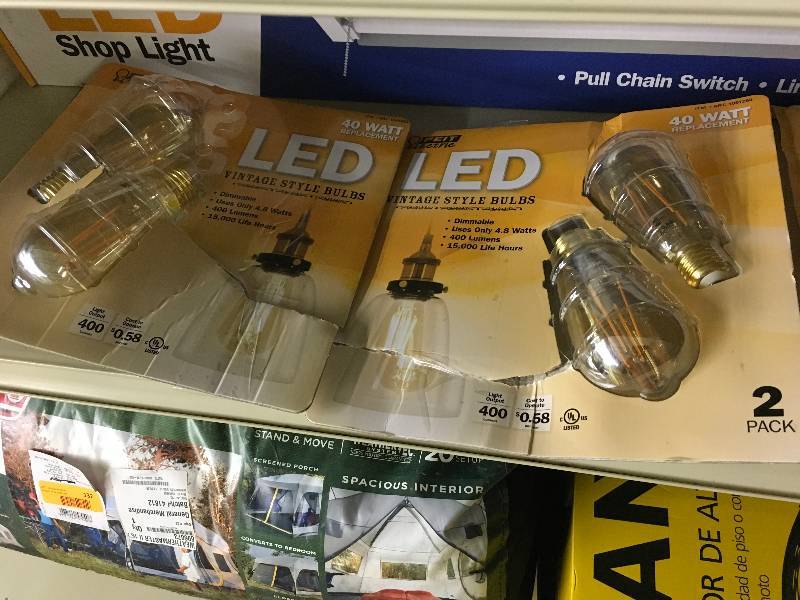 TWO (2) FEIT LED ST19 VINTAGE 2PK LIGHT BULBS, MSRP $14.99 EACH