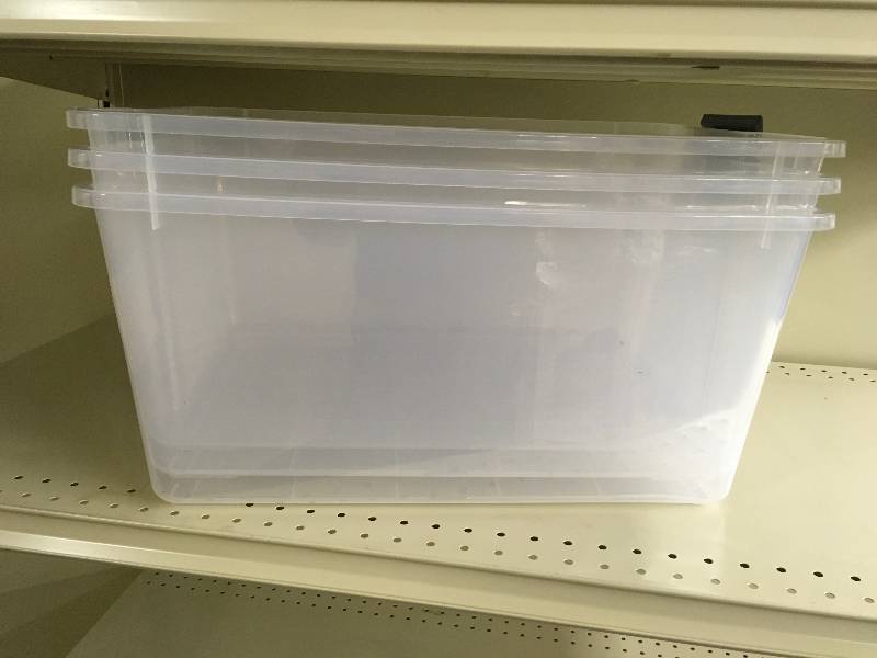 45 QT STORAGE CONTAINERS, THREE PACK, NO LIDS