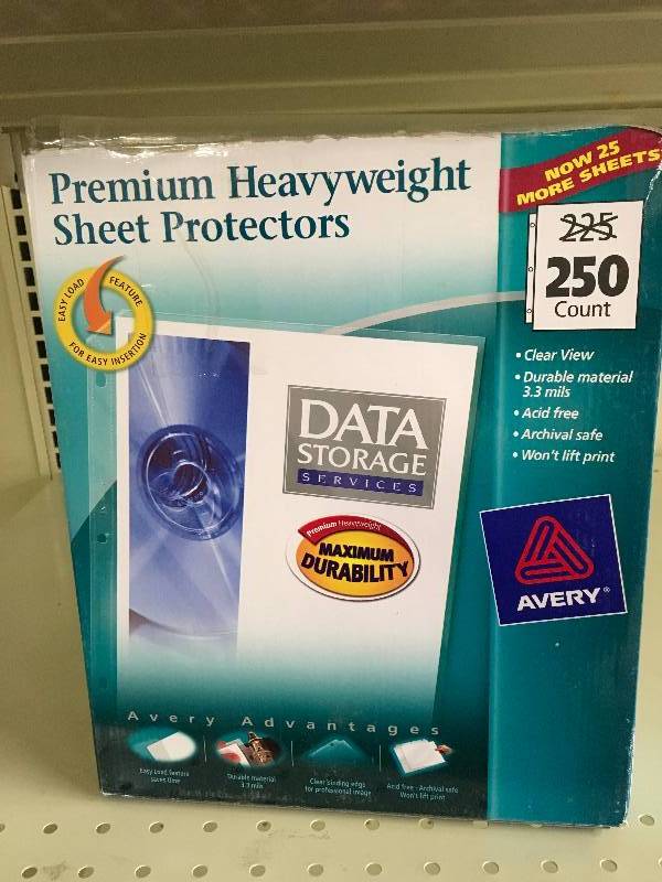 AVERY SHEET PROTECTOR-250CT, MSRP $11.49