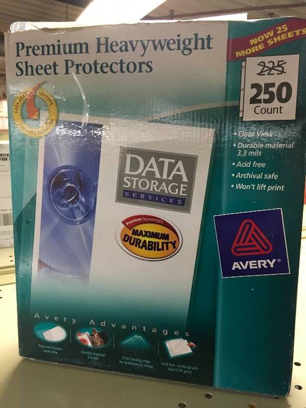 AVERY SHEET PROTECTOR-250CT, MSRP $11.49