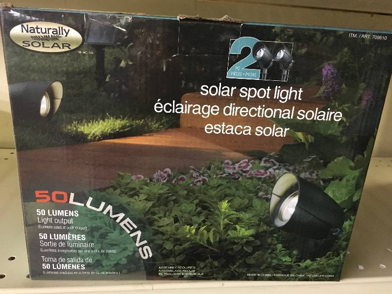 SOLAR SPOTLIGHTS 2 PK, MSRP $14.99