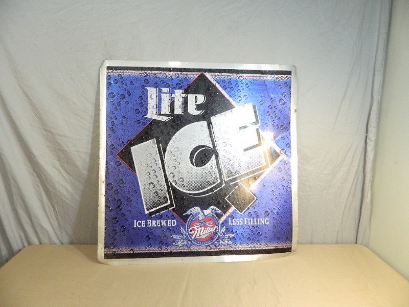 lot 35 image: Metal Miller Light Beer Sign
