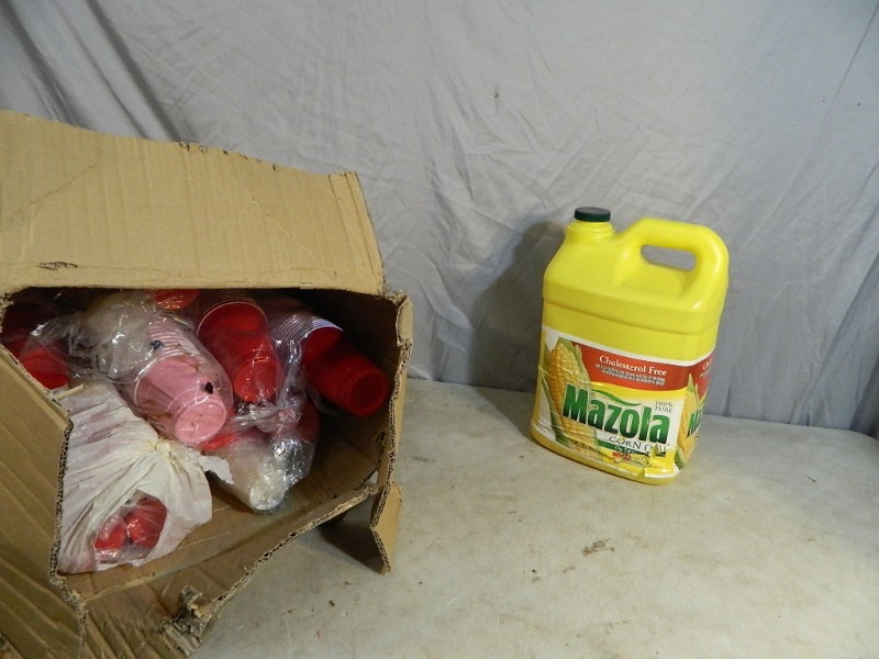 lot 132 image: Corn Oil and Solo Cups